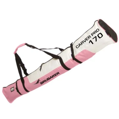 Abbildung von BRUBAKER Skitasche Carver Pro Ski Tasche Rosa und Weiß (Skibag für Skier Skistöcke, 1 tlg., reißfest schnittfest), gepolsterter Skisack mit Zipperverschluss