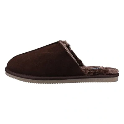 Abbildung von Hush Puppies Coady Wildleder Herren Hausschuhe In Braun