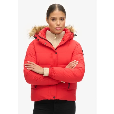 Abbildung von Superdry Steppjacke &quot;FAUX FUR SHORT HOOD PUFFER&quot;, mit Kapuze