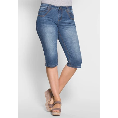 Abbildung von Sheego Jeansbermudas &quot;Große Größen&quot;, mit kleinen Seitenschlitzen
