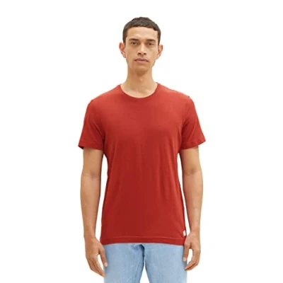 Abbildung von TOM TAILOR Herren 1038664 Basic T Shirt, 14302 Velvet Red, L