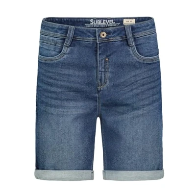 Abbildung von SUBLEVEL Jeansshorts Stretch mit Umschlag im Bermuda Look Used Shorts