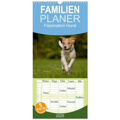 Abbildung von Familienplaner 2025 Faszination Hund mit 5 Spalten (Wandkalender, 21 cm x 45 cm), CALVENDO