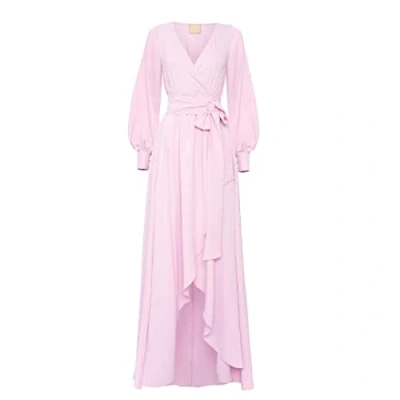 Abbildung von Swing Fashion Women&#039;s Irmina Damen Langes Elegantes Festliches Kleid Partykleid Abendkleid Hochzeitskleider Abschlussballkleid Ballkleid Maxikleid Langarm Puderrosa 34 (XS)