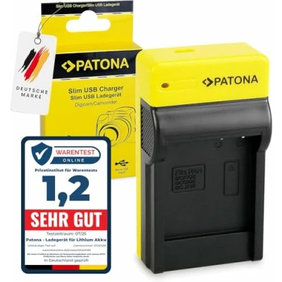 Abbildung von PATONA Slim Ladegerät für DMW BCF10, BCF10E, BCG10, BCG10E, BCJ13, BCJ13E Akkus Kompatibel mit Panasonic Lumix DMC FS7, LX5, FP8, FX60, TZ10, TZ25, ZS7, ZS3