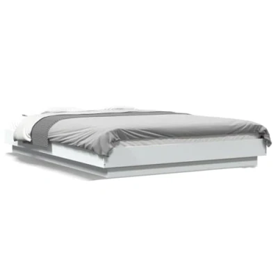 Abbildung von vidaXL Bettgestell, Bett Doppelbett für Schlafzimmer, Bettrahmen mit Lattenrost, Schlafzimmerbett Modernes Design, Weiß 140x200cm Holzwerkstoff