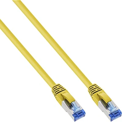 Abbildung von InLine 76814Y Patchkabel, S/FTP (PiMf), Cat.6A, 500MHz, halogenfrei, Kupfer, gelb, 1,5m