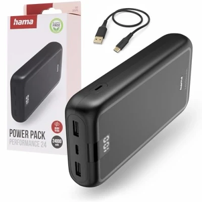 Abbildung von Hama Powerbank, 24000 mAh, 3 Ausgänge: 1x USB C, 2x A Powerbank mAh