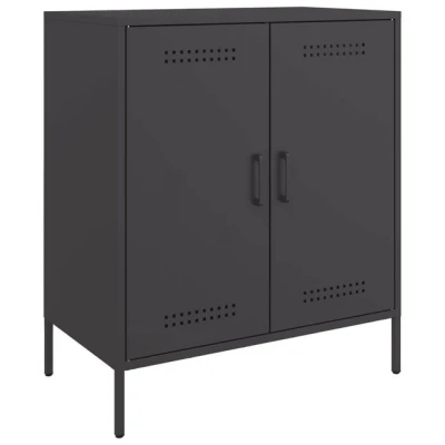 Abbildung von vidaXL Sideboard, Kommode mit Stauraum, Anrichte Schrank für Wohnzimmer, Beistellschrank Mehrzweckschrank, Industrie Stil, Schwarz Stahl