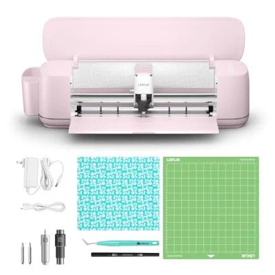 Abbildung von LOKLiK iCraft Plotter Maschine Schneidemaschine zum Personalisieren von Textilien, Tassen, Taschen, Aufklebern und Dekorationen. Kompatibel mit Flexfolie, Papier, Leder, Karton mehr. (Rosa)