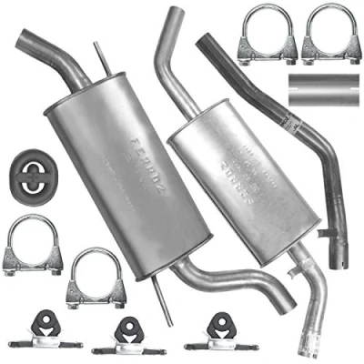 Abbildung von Schalldämpferset Mitteltopf Endschalldämpfer Auspuff Endtopf für VW Transporter T4 SWB 1.9 D 2.0i