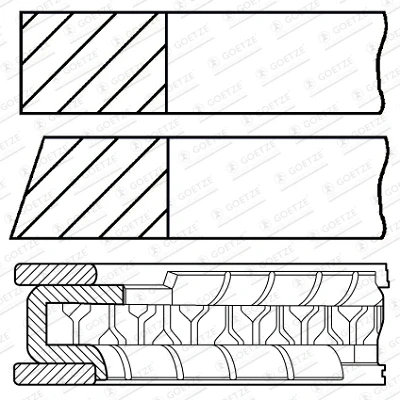 Abbildung von GOETZE ENGINE 08 445900 00 Kolbenringsatz 85 HONDA: Prelude V