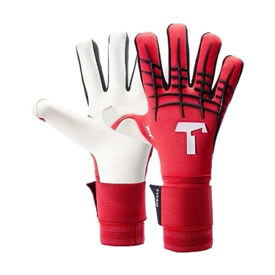 Abbildung von T1TAN Red Beast 3.0 Torwarthandschuhe mit Fingerschutz Fußballhandschuhe für Jugendliche &amp; Erwachsene, Unisex Negative Cut und 4mm Gecko Grip Gr. 8