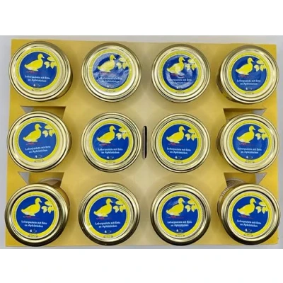 Abbildung von 12er Tray Hubertuswild Leberpastete mit Ente an Apfelstücken