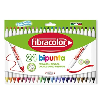 Abbildung von FIBRACOLOR Doppelspitze, 24 Filzstifte mit konischer Spitze und superwaschbarer
