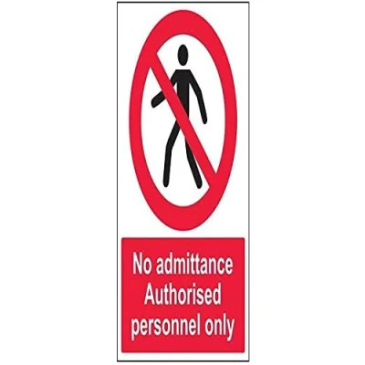 Abbildung von vsafety 52019bc s &quot;Kein Zutritt autorisierter Personal//NUR Passant&quot; Verbot Zugang Schild, selbstklebend, Porträt, 300 mm x 400 mm, schwarz/rot