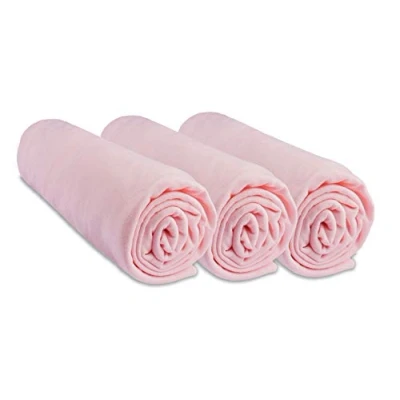 Abbildung von Spannbettlaken, Baumwolle, für Babybett, 70 x 140 cm, 8 Farben erhältlich (Rosa)