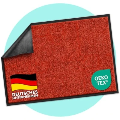 Abbildung von Schmutzfangmatte Rhine, Fußmatte, Türmatte für Eingangsbereich, Fußabtreter, Türvorleger, Sauberlaufmatte (120x180 cm, Rot)