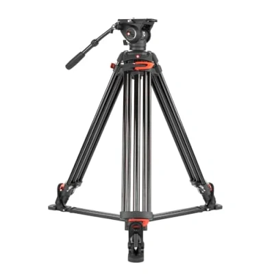 Abbildung von Caruba Videostar 188 Pro Stativ Robustes, stabiles und vielseitiges Videostativ für eine präzise Kamerapositionierung Schnellverschluss 1/4&#039;&#039; Schraube maximale Belastung 15kg