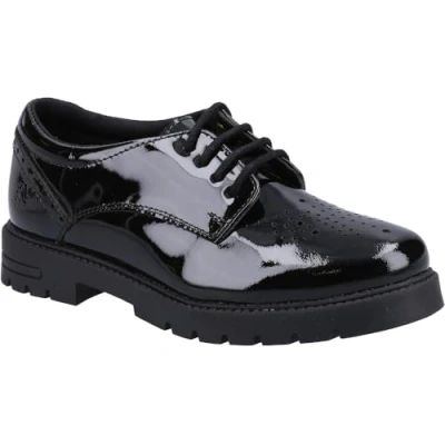 Abbildung von Hush Puppies Jayne Patent Senior Schuluniform Schuh, Schwarz, 38 EU