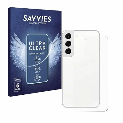 Abbildung von Savvies 6 Stück Schutzfolie für Samsung Galaxy S22 5G (Rückseite) Displayschutz Folie Ultra Transparent