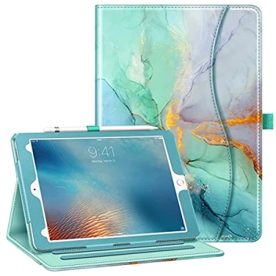 Abbildung von Fintie Hülle für iPad Pro 9,7 Zoll 2016 [Eckenschutz] Multi Winkel Betrachtung Folio Stand Schutzhülle Cover mit Dokumentschlitze, Auto Sleep/Wake, Smaragd Marmor