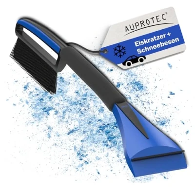 Abbildung von AUPROTEC Eiskratzer Auto mit Besen &amp; Softgriff/Eiskratzer Besen/Scheibenkratzer Auto/Schneekratzer Winter/Eisschaber ASE 1 schwarz blau