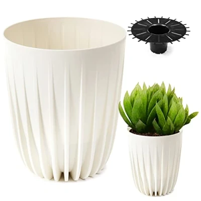Abbildung von KONZEPT Blumentopf Hoher Blumentopf, Pflanzkübel Groß für Außen, Balkon, Übertopf mit Drainagesystem