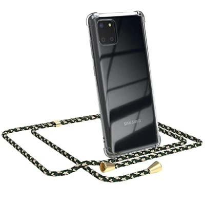 Abbildung von EAZY CASE Handykette kompatibel mit Samsung Galaxy Note 10 Lite Handyhülle Umhängeband, Handykordel Schutzhülle, Silikonhülle, Hülle Band, Stylische Kette für Smartphone, Grün Camouflage