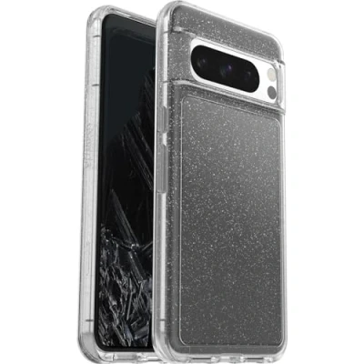Abbildung von OtterBox Symmetry Clear Hülle für Google Pixel 8 Pro, sturzsicher, schützende Hülle, 3x getestet nach Militärstandard, Transparent Stardust