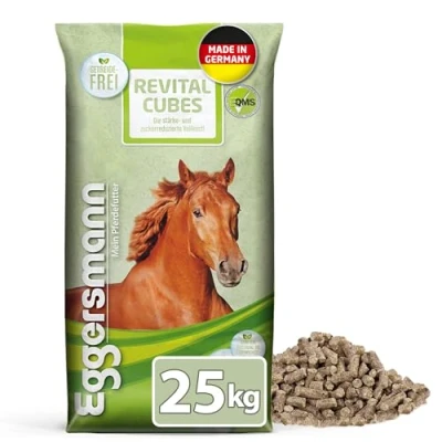 Abbildung von Eggersmann Mein Pferdefutter ReVital Cubes 25 kg Getreidefreies Zur Unterstützung bei Stoffwechselproblemen Stärke &amp; zuckerreduziertes Ergänzungsfuttermittel für Pferde Ponys