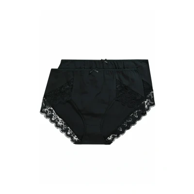 Abbildung von Ulla Popken 2 PACK Panties, Damen, Größe: 62/64, Black