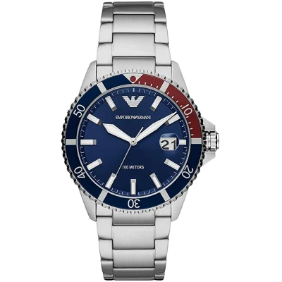 Abbildung von Emporio Armani Uhr silvercoloured, Herren, Größe: One Size, Silver coloured