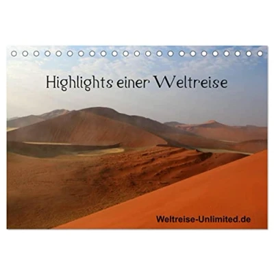 Abbildung von Highlights einer Weltreise (Tischkalender 2025 DIN A5 quer), CALVENDO Monatskalender