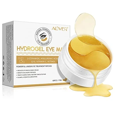 Abbildung von Kaniers 24K Kollagen Augenklappe, Hydrogel Augenmaske, Anti Falten Augenpflegemaske, lindert Müdigkeit, Gel Pads unter den Augen für Augenringe, schlaffe, geschwollene 30 Paar
