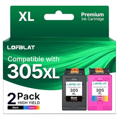 Abbildung von LOFBLAT 305XL Druckerpatronen, für HP 305 XL Patronen DeskJet 2700 2710 2720 Plus 4110 4120 Envy 6010 6020 6032 Pro 6400 6420 2 Pack