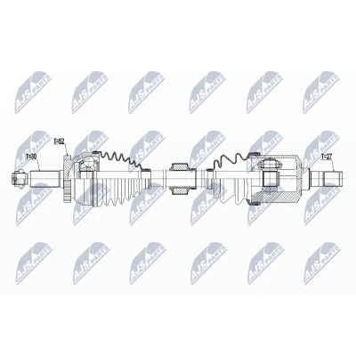 Abbildung von NTY NPW HY 565 Antriebswelle Vorderachse links 668 99 HYUNDAI: SANTA FE 2