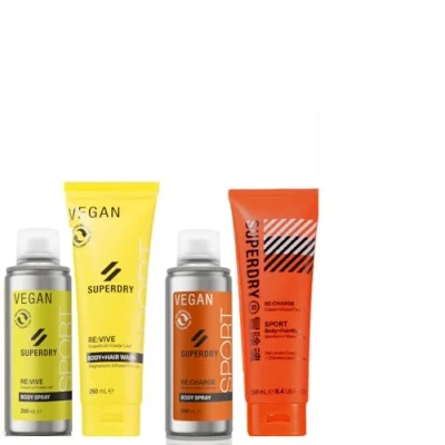 Abbildung von 5tlg. MIX Set kompatibel mit 2x200ml Sport Männer Deospray Deodorant Body Spray RE:charge RE:vive &amp; 2x250ml 2in1 Duschgel Shampoo + Dustbag von STUDIO.MUNET