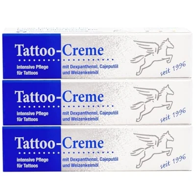 Abbildung von Pegasus Pro Tattoo Creme 3er Set, Tägliche Pflege &amp; Aftercare, Feuchtigkeitsspendend mit Cajeputöl, je 25ml Optimaler Tattooschutz, Made in Germany