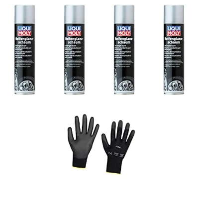 Abbildung von Iloda 4xOriginal Liqui Moly 400ml Reifenglanzschaum 1609 Schutzhandschuhe