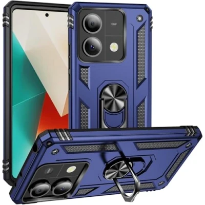 Abbildung von Max Power Digital Hülle für Xiaomi Redmi Note 13 4G Standfunktion Drehbar Ringhalter 360 Grad Case Cover Magnet Bumper Handyhülle Outdoor Hart Hardcase Mit Ring (Xiaomi 4G, Blau)