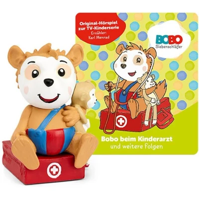 Abbildung von tonies Hörspielfigur Bobo Siebenschläfer beim Kinderarzt