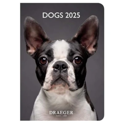 Abbildung von DRAEGER PARIS Pocket Agenda 2025 Dogs 11,5 x 16 cm Grid from January to December Hard cover with bookmark Written in 7 languages 1 week on 2 pages FSC® certified paper