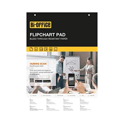 Abbildung von Bi Office Flipchartblock A1, Blanko, 20 Blättern, 55 g/m² Papier, 5 Flipchartblöcke