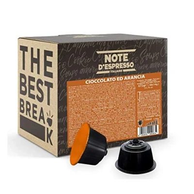 Abbildung von Note D&#039;Espresso Orange und Schokolade Kapselmaschinen ausschließlich kompatibel mit NESCAFE DOLCE GUSTO 48 caps