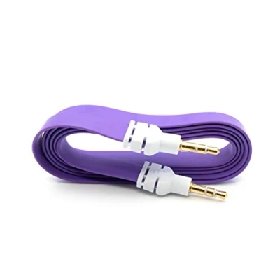 Abbildung von System S Audio Kabel 100 cm Stereo AUX Klinke 3,5 mm Stecker zu flach in Lila