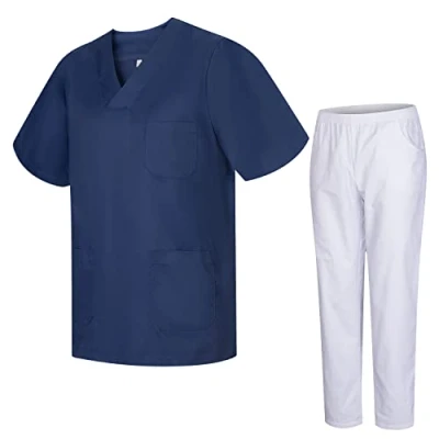 Abbildung von MISEMIYA Unisex Schrubb Set Medizinische Uniform mit Oberteil und Hose 817 8312 BLANCO Medium, Marineblau