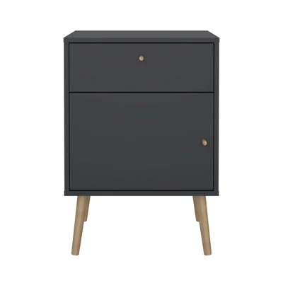 Abbildung von Home affaire Nachtkommode &quot;Bodo, Nachttisch, Nachtschrank, Beistelltisch,&quot;, 1 Tür, Schublade, Beine und Griffe aus Massivholz, Breite 50 cm