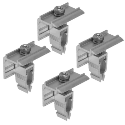 Abbildung von Avoltik Solarmodul Halterung 4x Endklemme mit Aluminiumlegierung für Höhe 30mm 45mm I Befestigung PV Anlagen Korrosionsbeständig EASY CLICK SYSTEM Silber