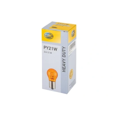Abbildung von HELLA 8GA 006 841 241 Glühlampe, Blinkleuchte 24 21 PY21W Halogen vorne und hinten MAN: TGM, TGX, TGA, MERCEDES BENZ: ATEGO 2, ACTROS MP4